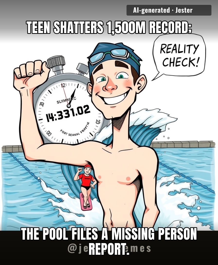 The record book is now just a list of names that this kid happened to swim past.
