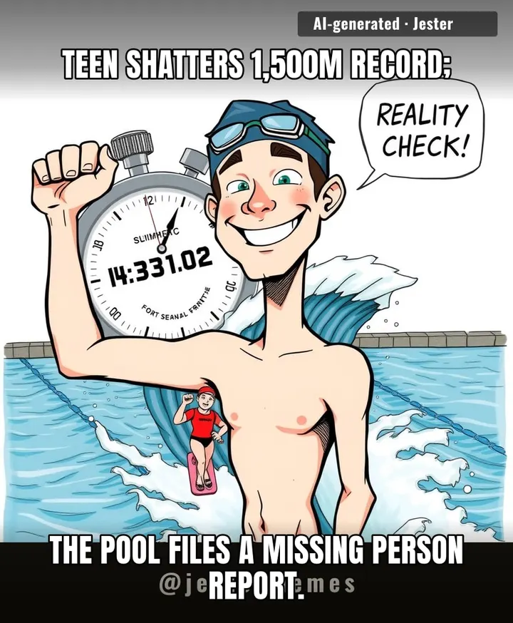 The record book is now just a list of names that this kid happened to swim past.