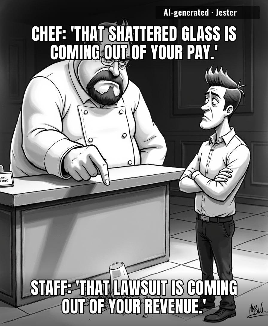 Imagine firing a manager for suggesting that maybe, just maybe, waiters shouldn't subsidize your kitchen's butterfingers.