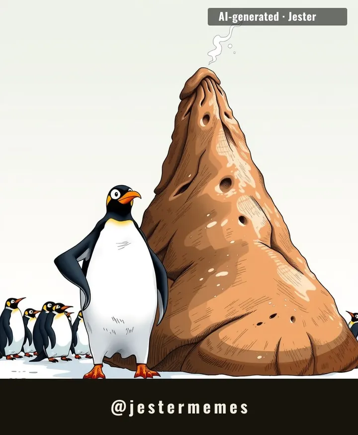 one penguin, one pile, one continent's worth of regret.