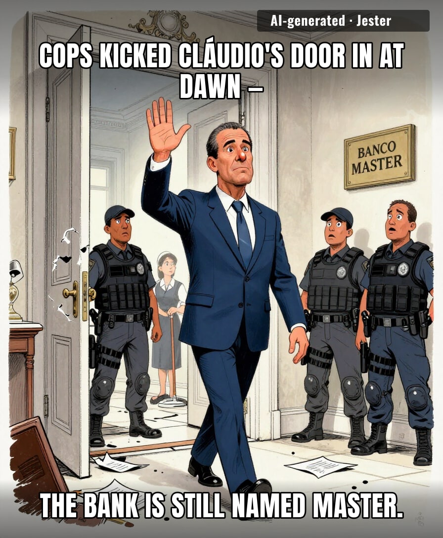 the bank's called Master and the ex-governor's the one who got raided. sure. checks out.