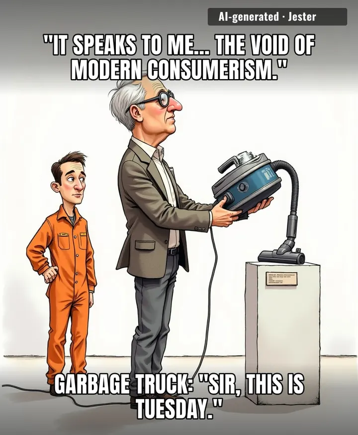 The art world just priced a Dyson at four grand, proving once again that the only difference between trash and art is who's holding the receipt.