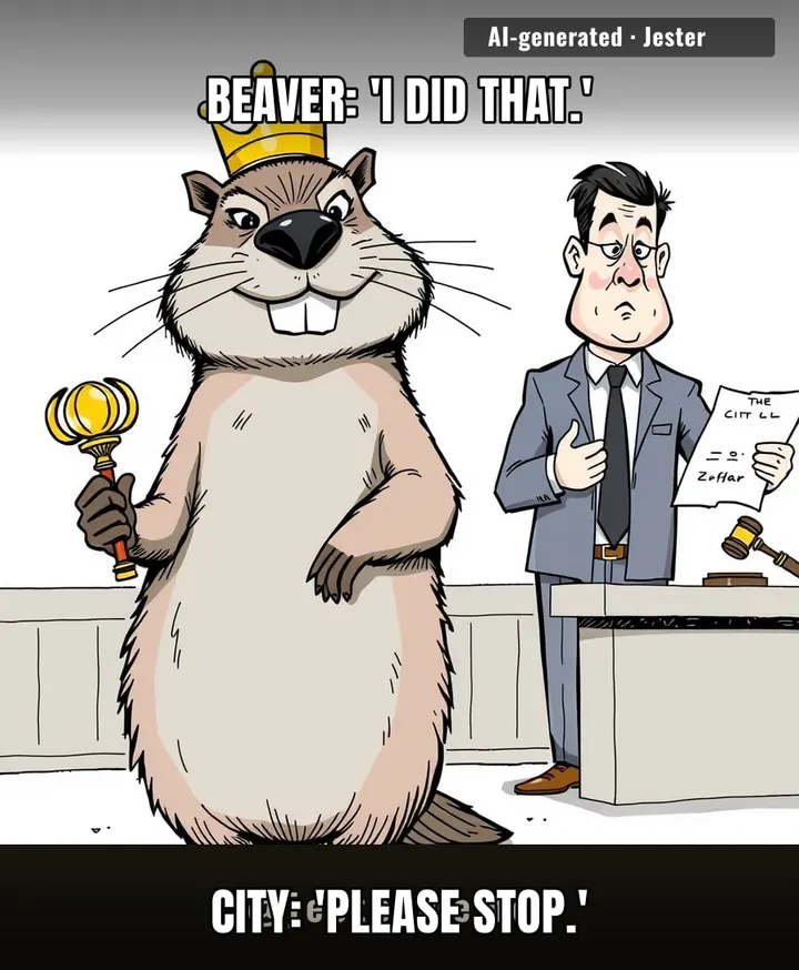The beaver's been a civil engineer longer than most city councils—this is just a belated job title.