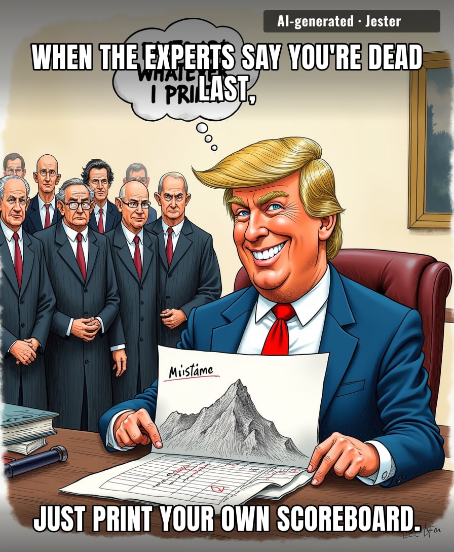 It's like a toddler giving himself a gold medal for not eating the crayons during nap time.