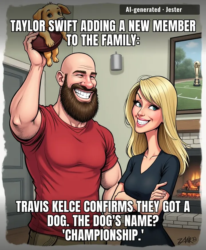 Taylor Swift's next album will be about a golden retriever who snags the Super Bowl before Travis does.
