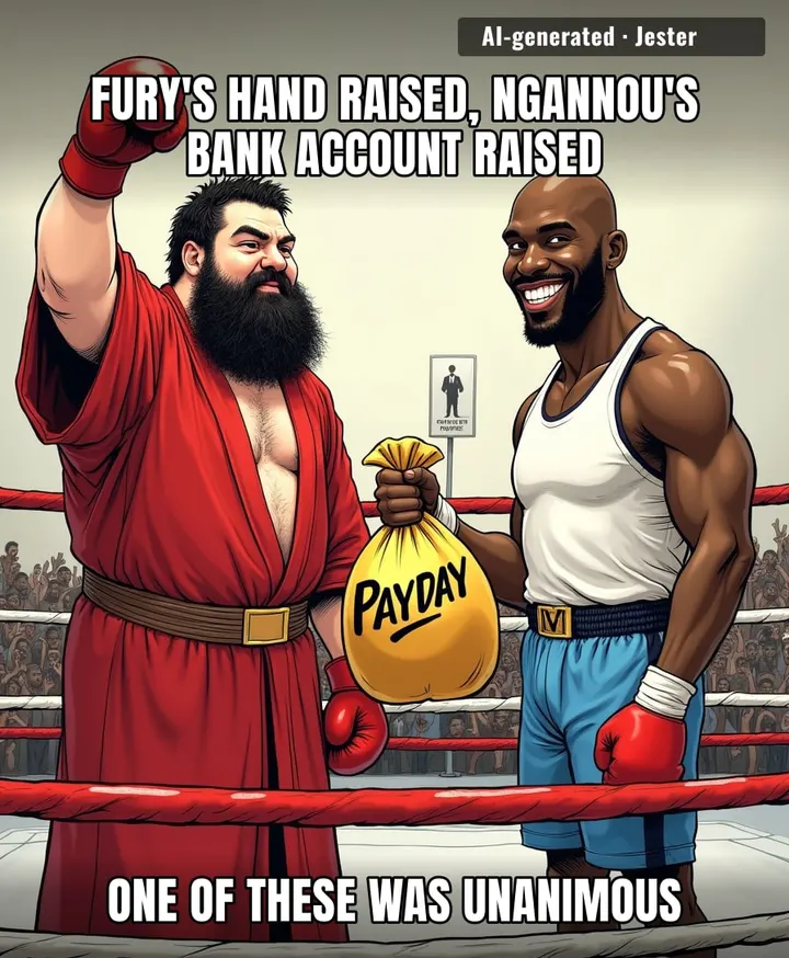 Ngannou's the only one who left with a win and a fat check—Fury got the belt, the other guy got the bag.