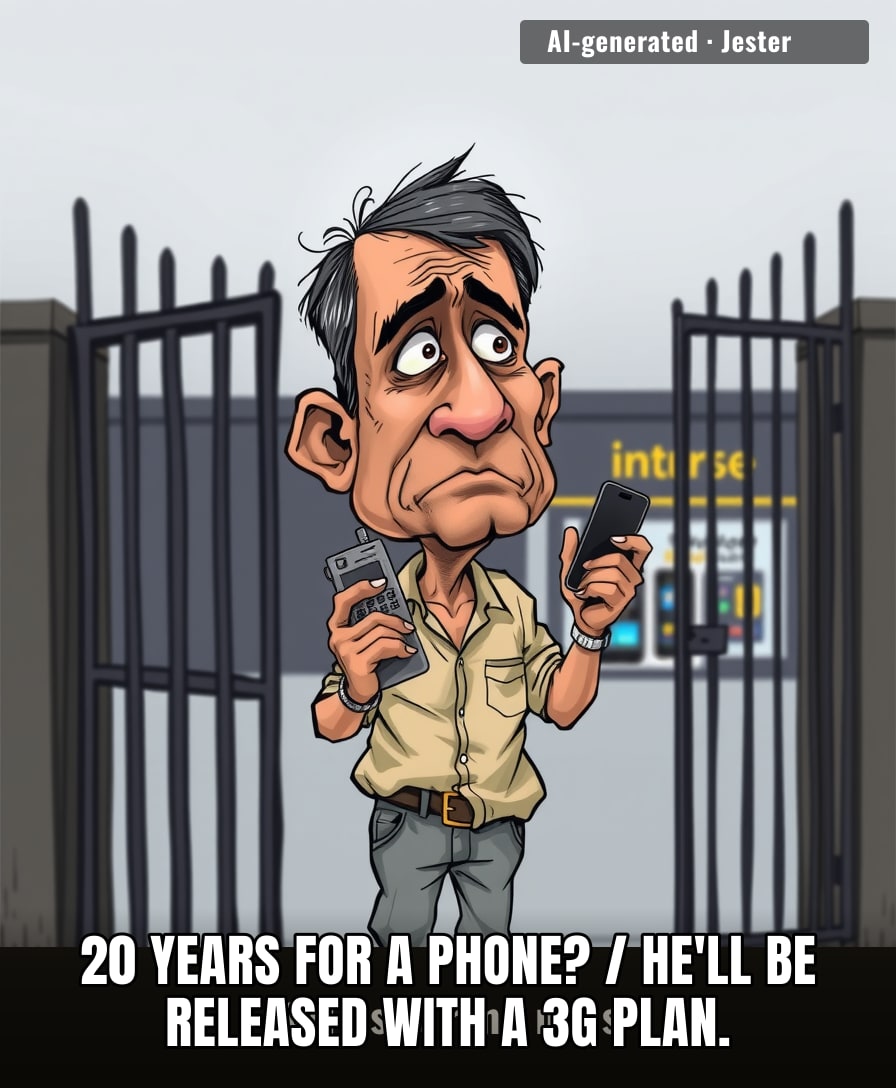 Meanwhile, the phone he stole now has more upgrades than his case file.