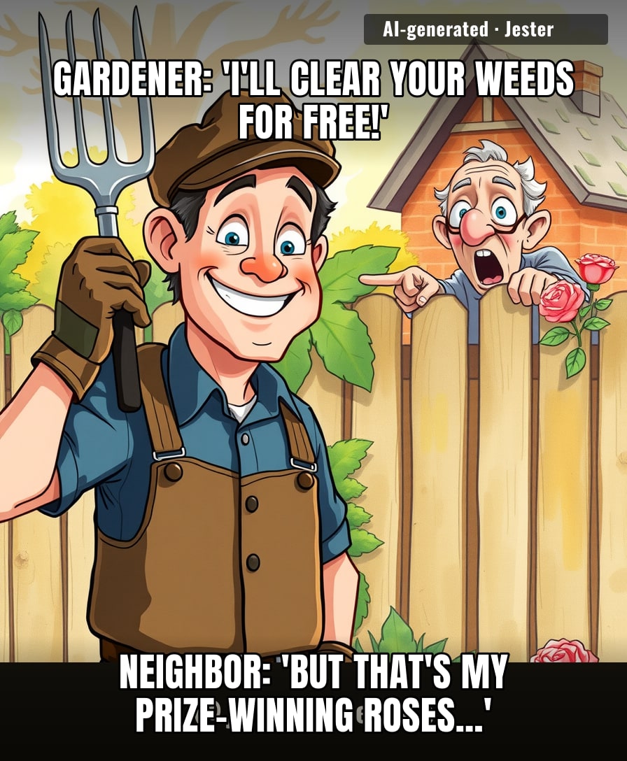 One man's weeds are another man's charity case—and apparently, also his roses.