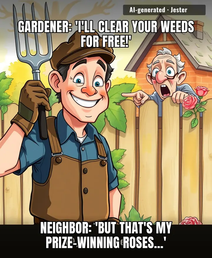 One man's weeds are another man's charity case—and apparently, also his roses.