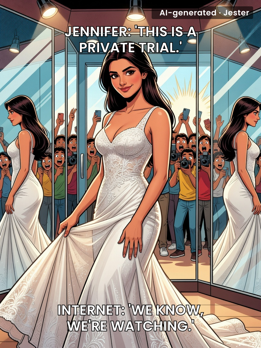 Nothing says 'private wedding' like a 4K bridal gown trial video with 3 million views.