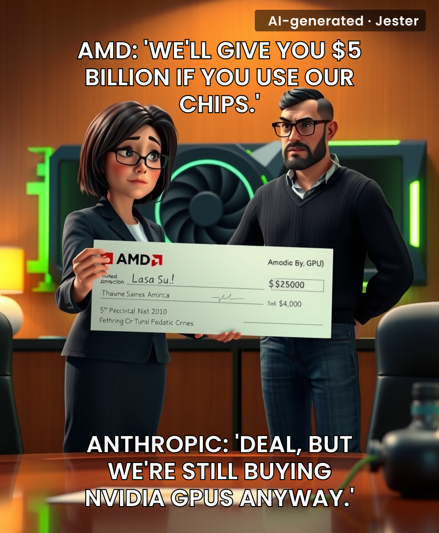 Somewhere, a startup founder is asking ChatGPT to write an email asking for $5,000, and AMD just threw $5 billion at a chatbot company.