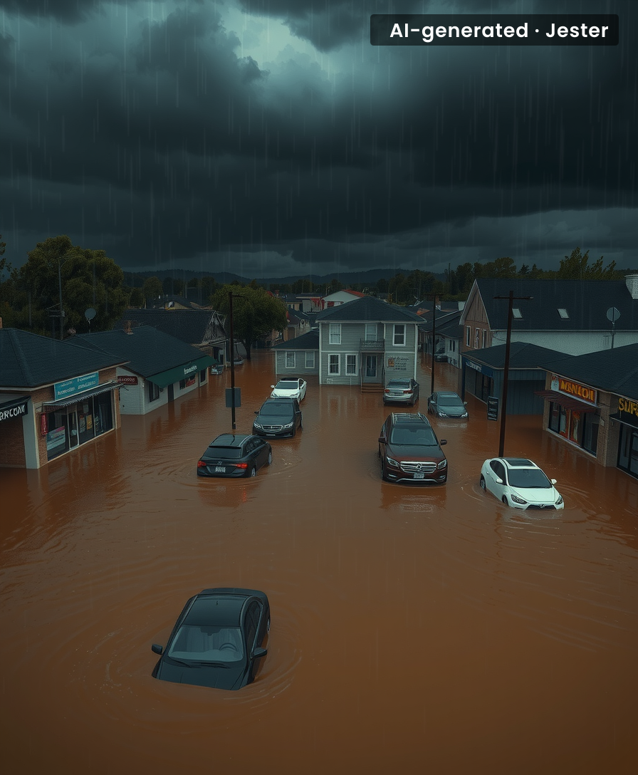 Infrastructure strains under extreme weather, impacting local commerce.