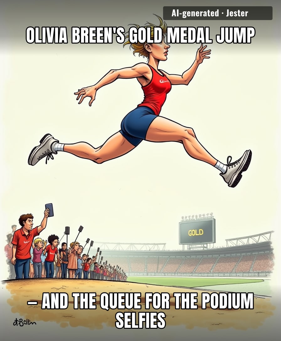Somewhere, a high jumper is watching Olivia Breen's gold and realizing their 'personal best' is just a participation trophy with extra steps.