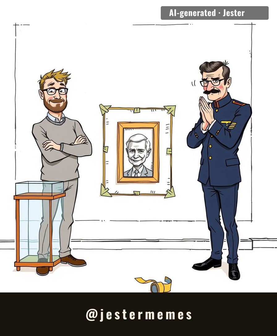 Two Germans taped their paintings next to the Mona Lisa and got arrested. In Germany, this is called a gallery opening.