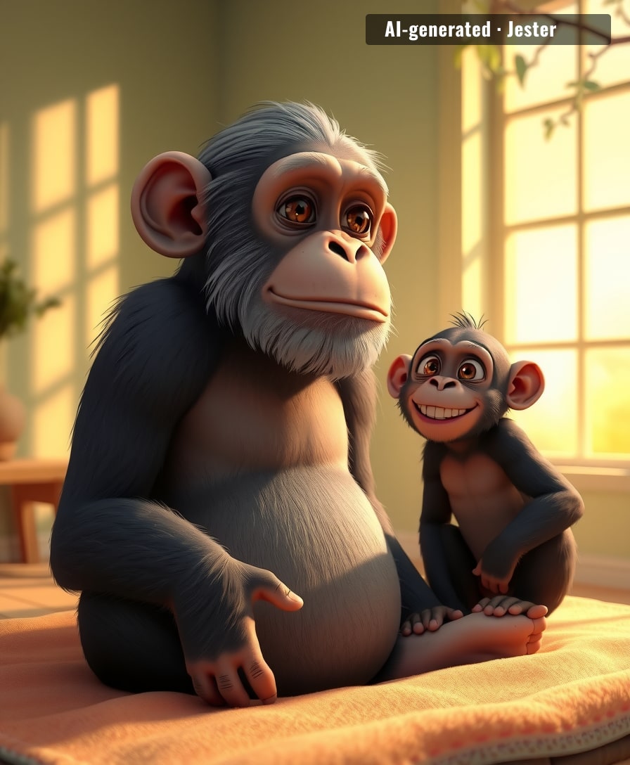 Fifty-four years old and this chimp just got the one upgrade every aging ape secretly wants: working eyes.
