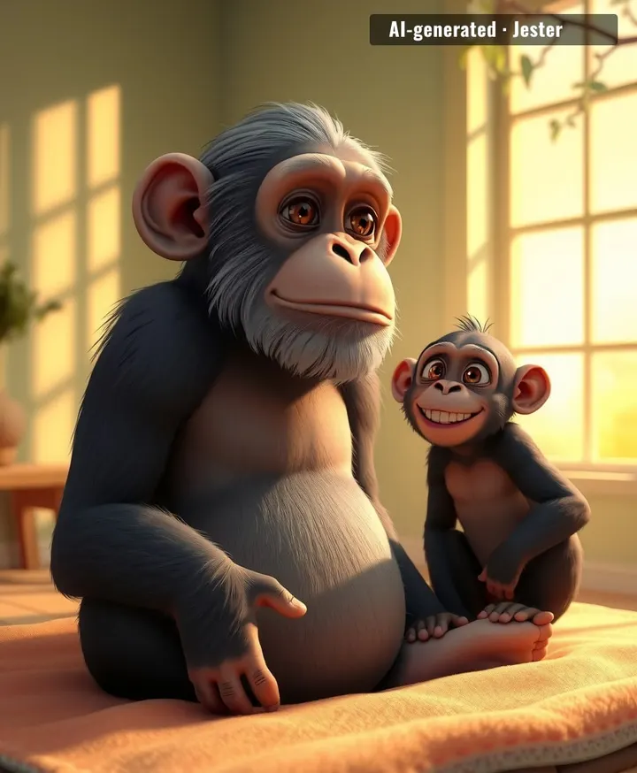 Fifty-four years old and this chimp just got the one upgrade every aging ape secretly wants: working eyes.