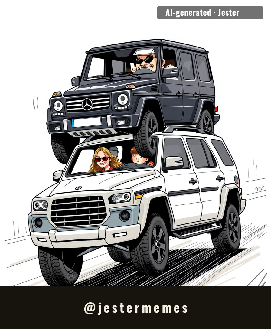 new Mercedes feature: the car doubles as a speed bump