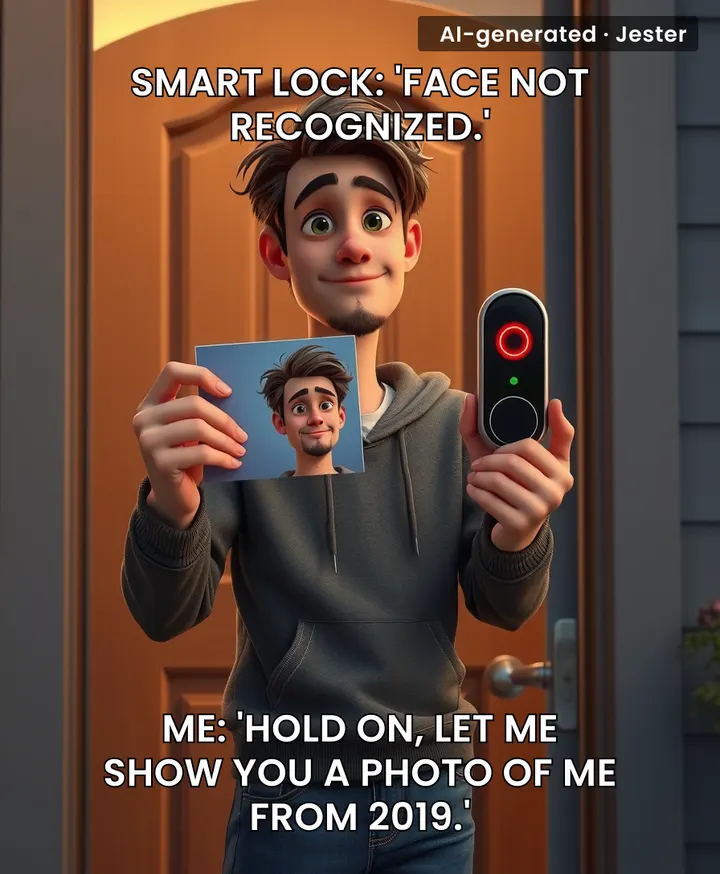 Now every time I look tired, my front door locks me out.