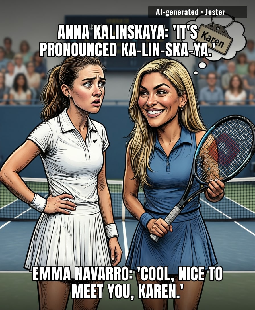 Navarro didn't just win the match, she won the pronunciation war by forfeit.