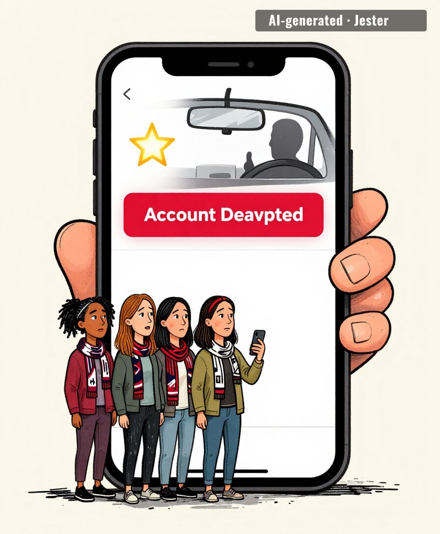 the driver rated her one star for protesting — Lyft rated her account closed
