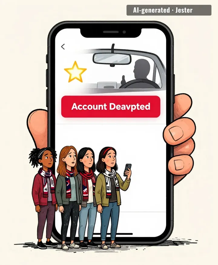 the driver rated her one star for protesting — Lyft rated her account closed