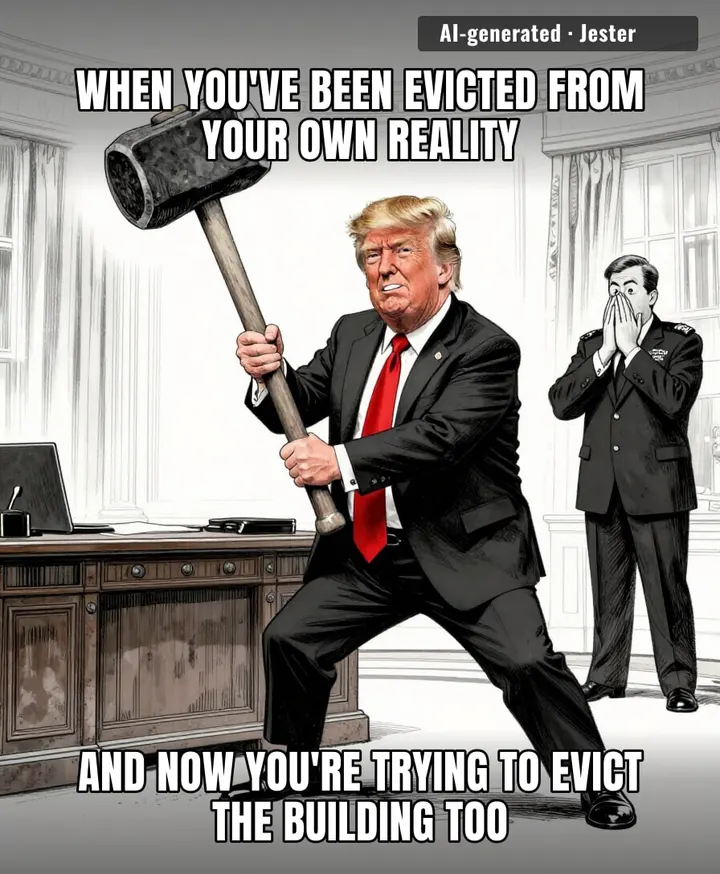 The man doesn't want the White House; he wants the security deposit back.