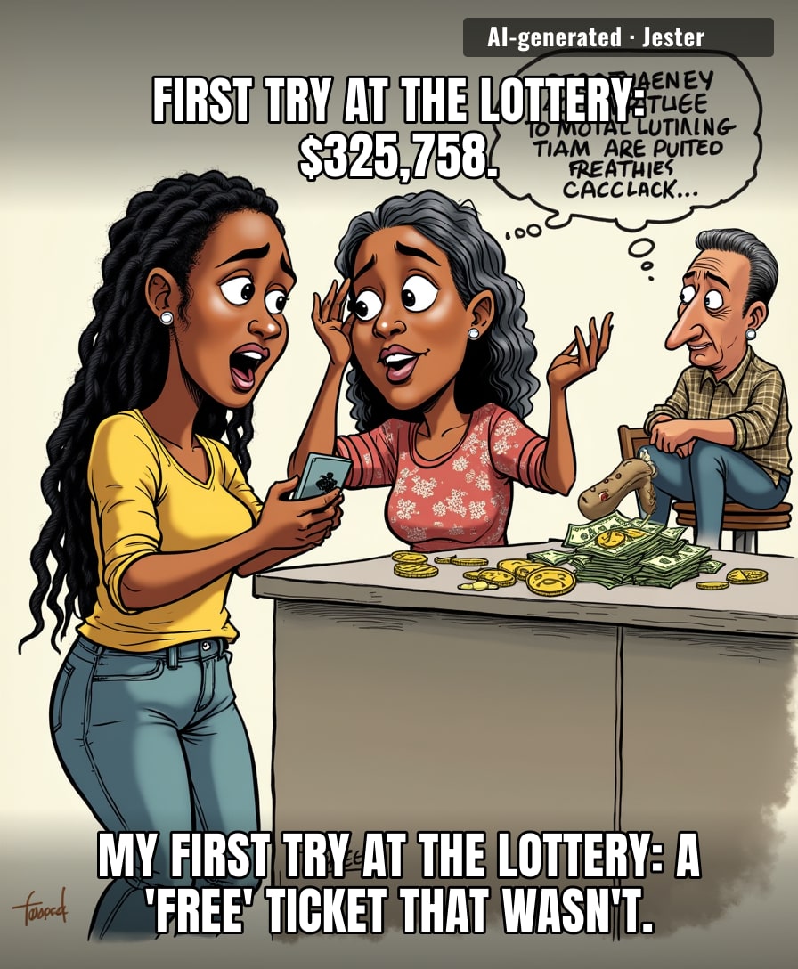 She won $325,758 on her first go, and I can't even win a free spin on a slot machine I paid for.