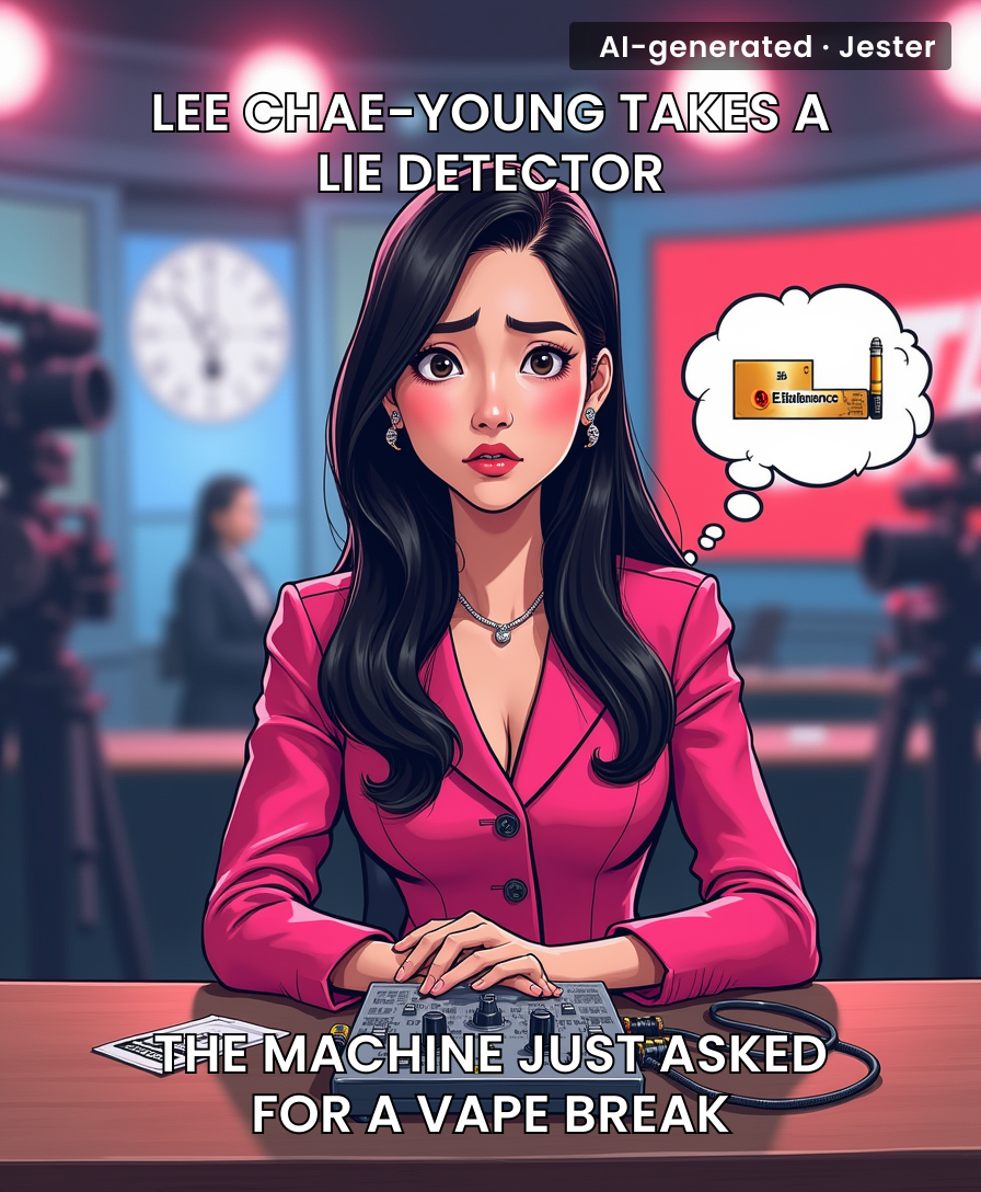Somehow the polygraph test got more airtime than her actual comeback — classic K-pop PR theater.