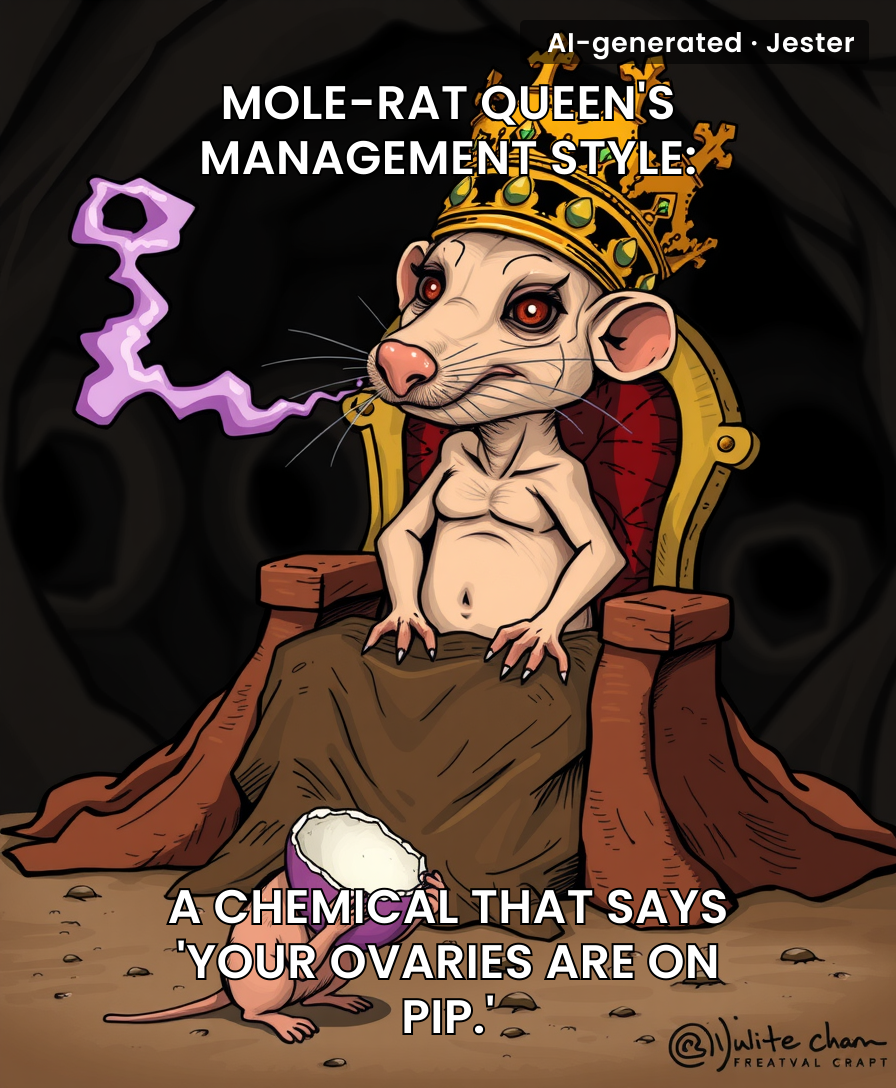 Naked mole-rat queens: the only bosses who can literally smell your ambition.