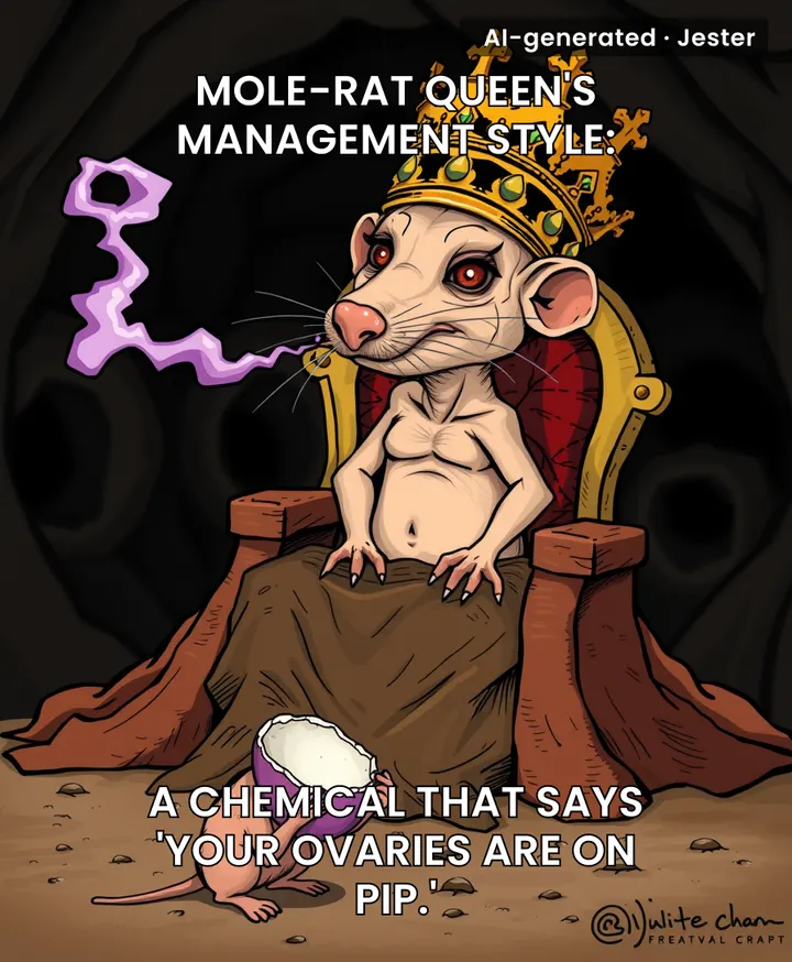 Naked mole-rat queens: the only bosses who can literally smell your ambition.