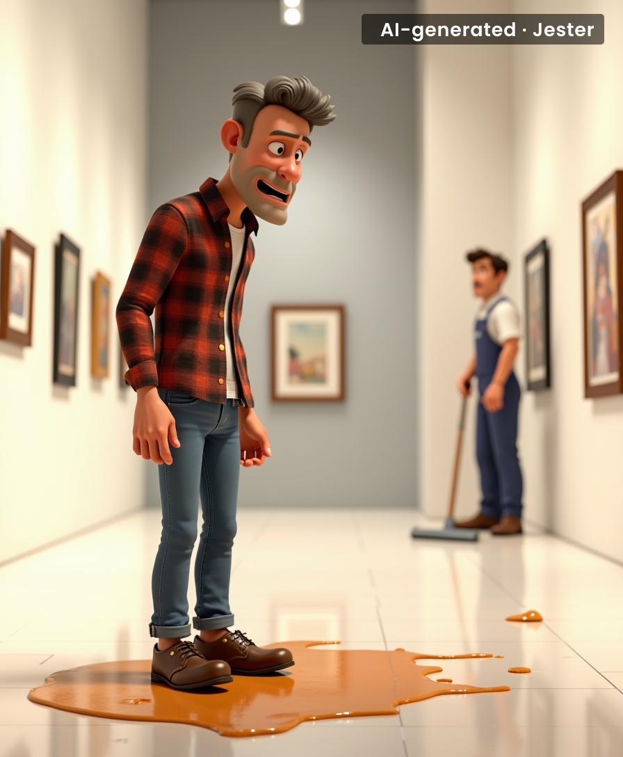 The only thing more absurd than the peanut butter floor is the fact that people paid to walk on it.