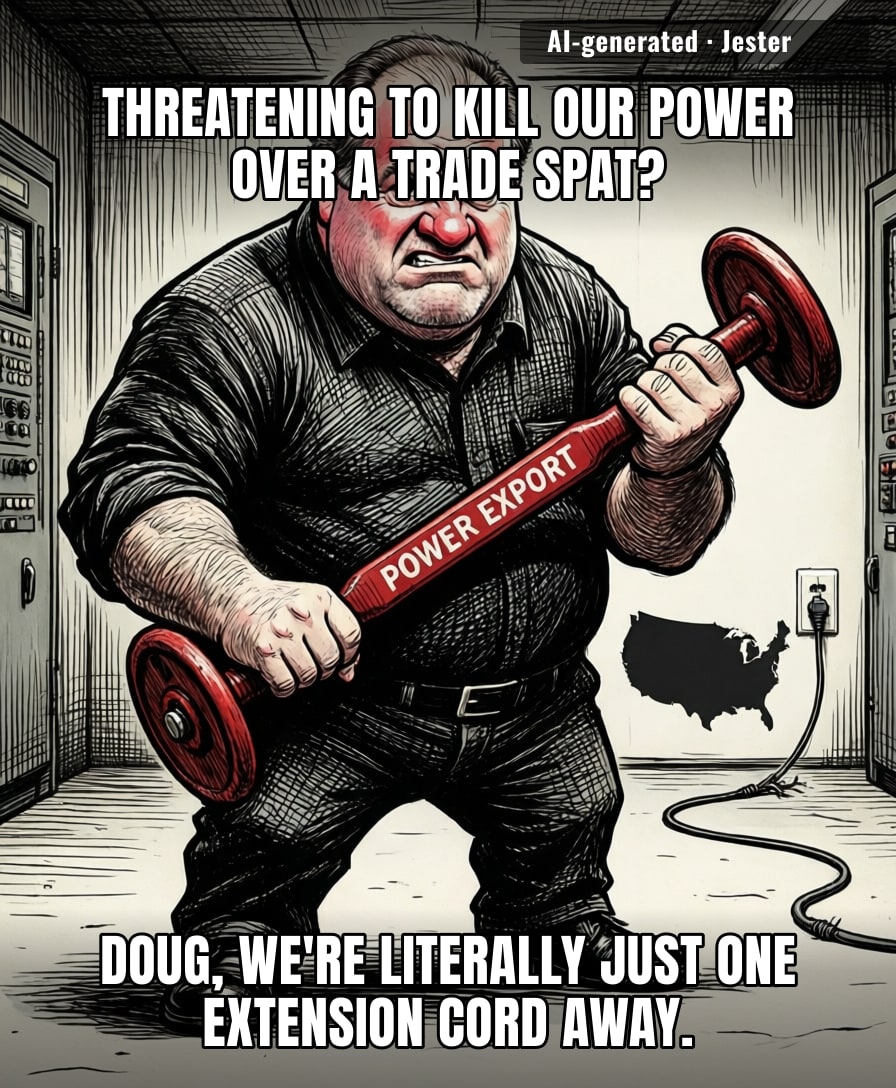 Imagine being the world's most annoying neighbor who keeps threatening to trip your breaker while forgetting you're the one holding the fuse box.