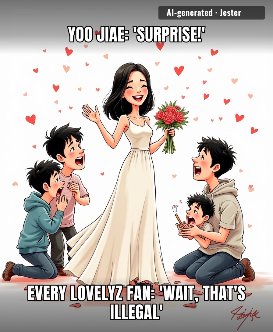 She got married faster than Lovelyz ever got a comeback.