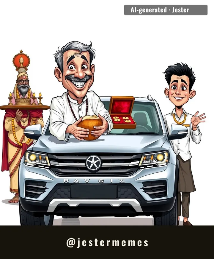the uncle blessed the car his own gold bought.