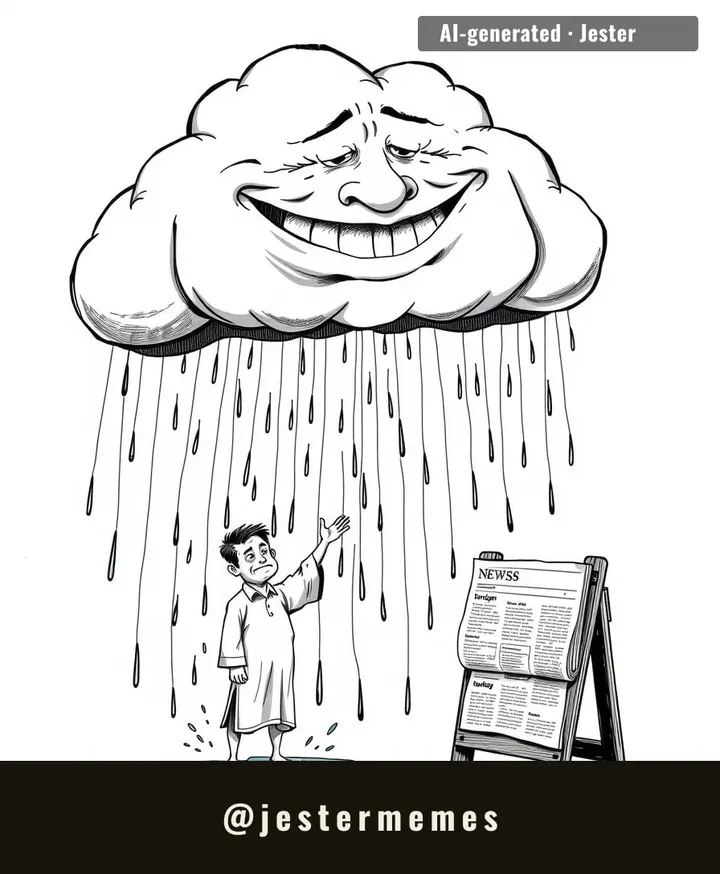 A national newspaper reporting drizzle in another country. Bold.