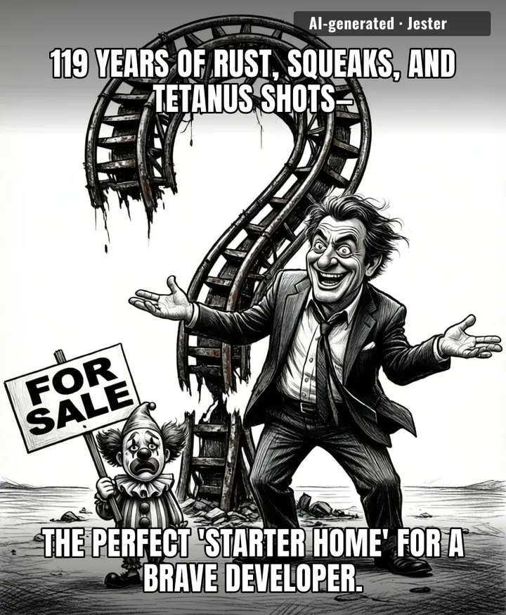 Finally, a property listing where the structural instability is legally classified as a 'thrill ride.'