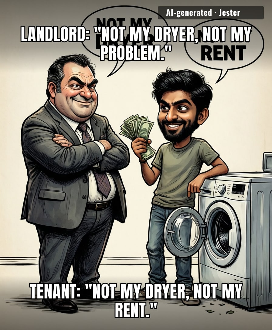 The tenant discovered the landlord's secret weapon: selective ownership — now if only the deposit could also not be his.