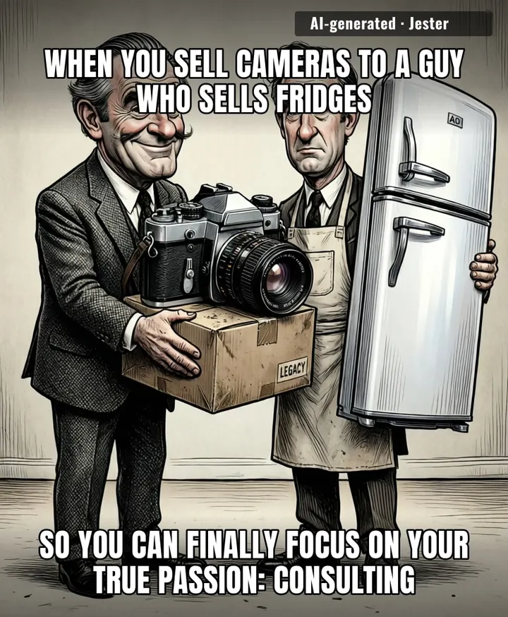 Peter Jones selling Jessops is just a guy trying to clear his browser history before the fridge police arrive.