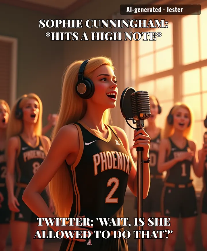 The only thing more surprising than Sophie Cunningham's three-point percentage is the fact that she's been hiding this voice from the locker room karaoke sessions.
