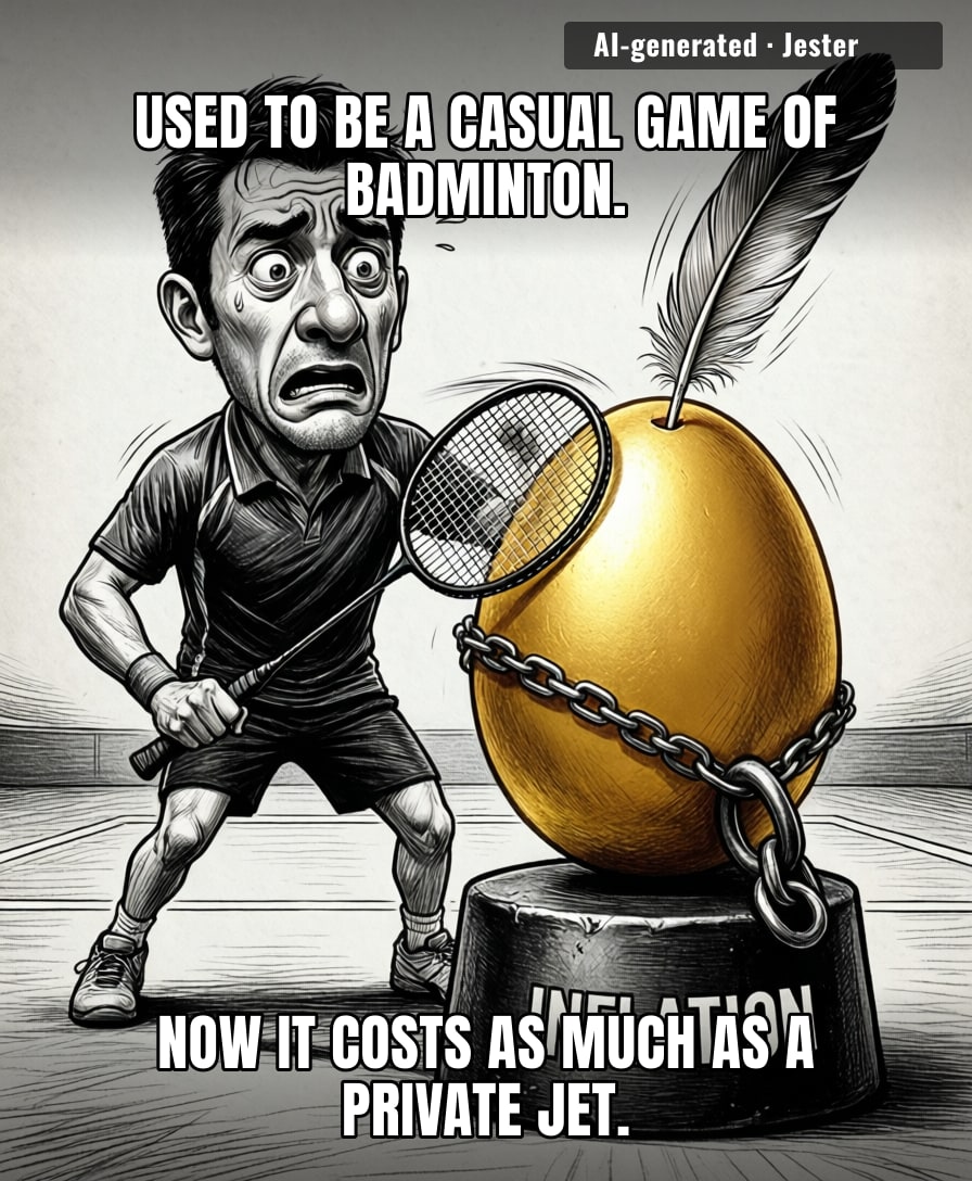 Badminton is becoming the only sport where you need to check the stock market before you can afford to serve.