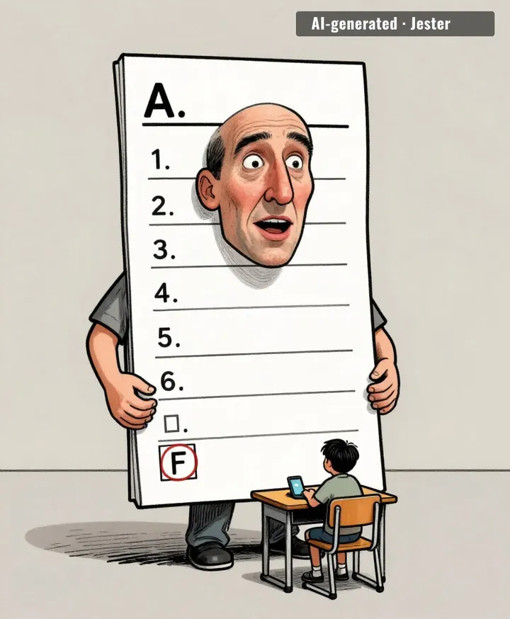 all A's except the one subject that's actually being graded by the internet.