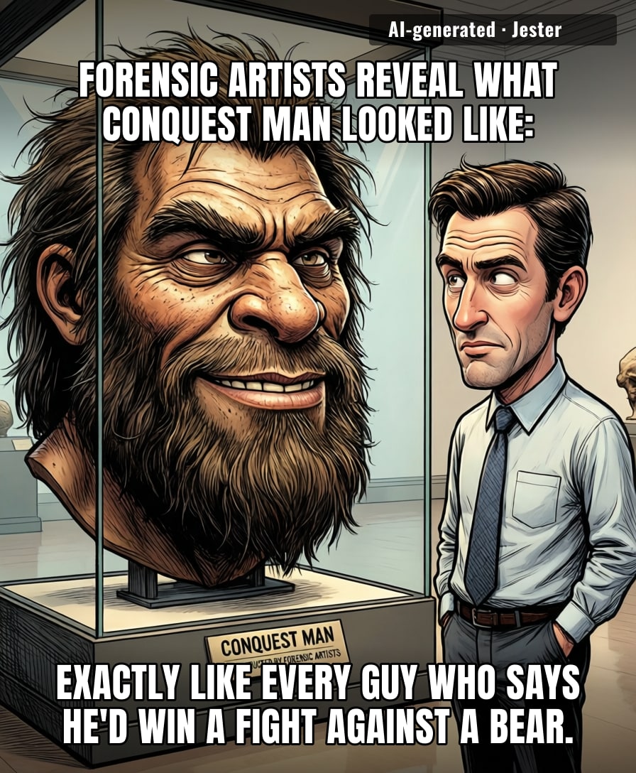 Finally, a face for the ancestor who definitely told his friends he could take a T-Rex in a fight.