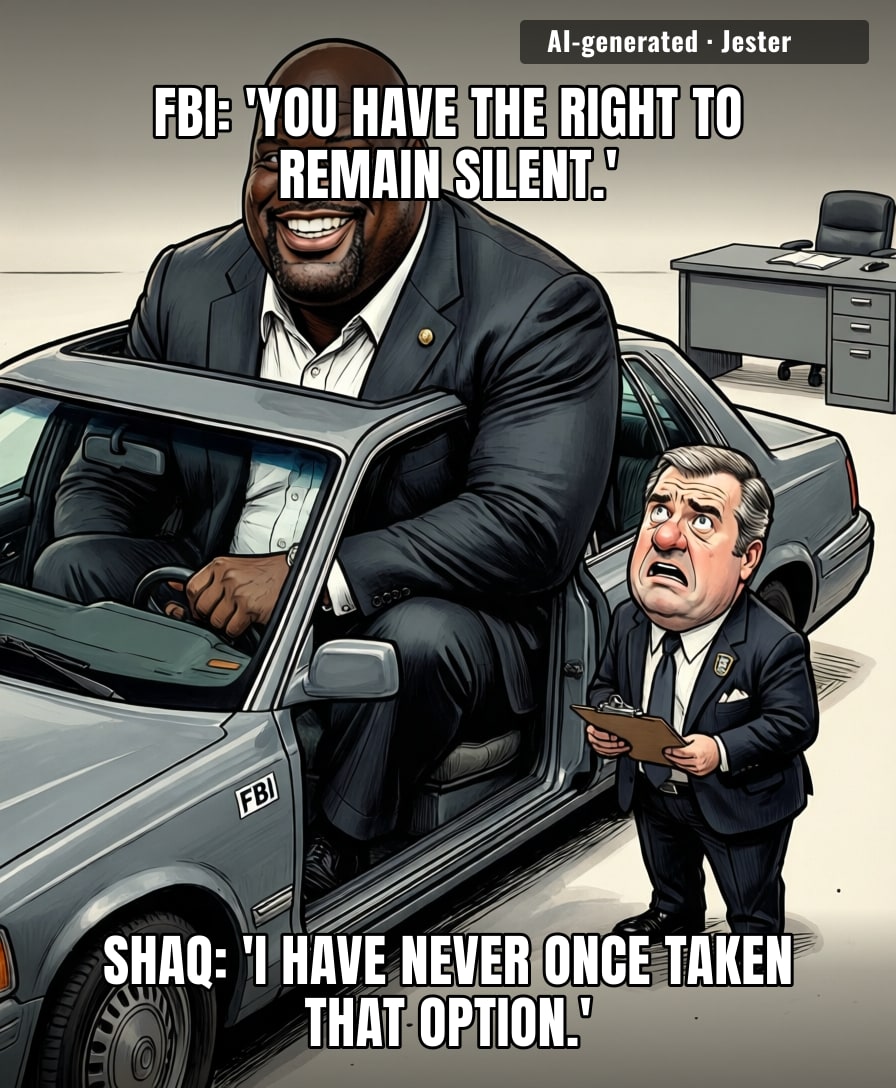 the FBI now has a 7'1" special agent who cannot go undercover, fit in a sedan, or stop talking