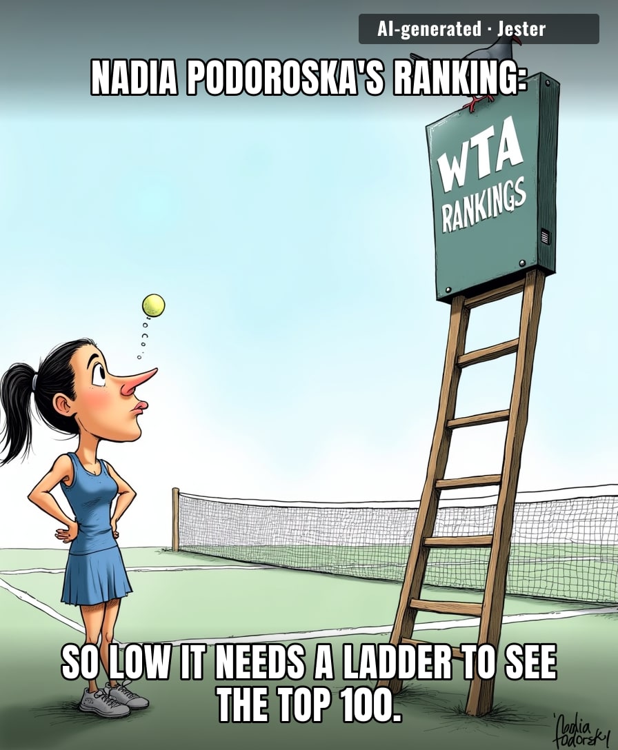 Nadia Podoroska's ranking: so low it needs a ladder to see the top 100.