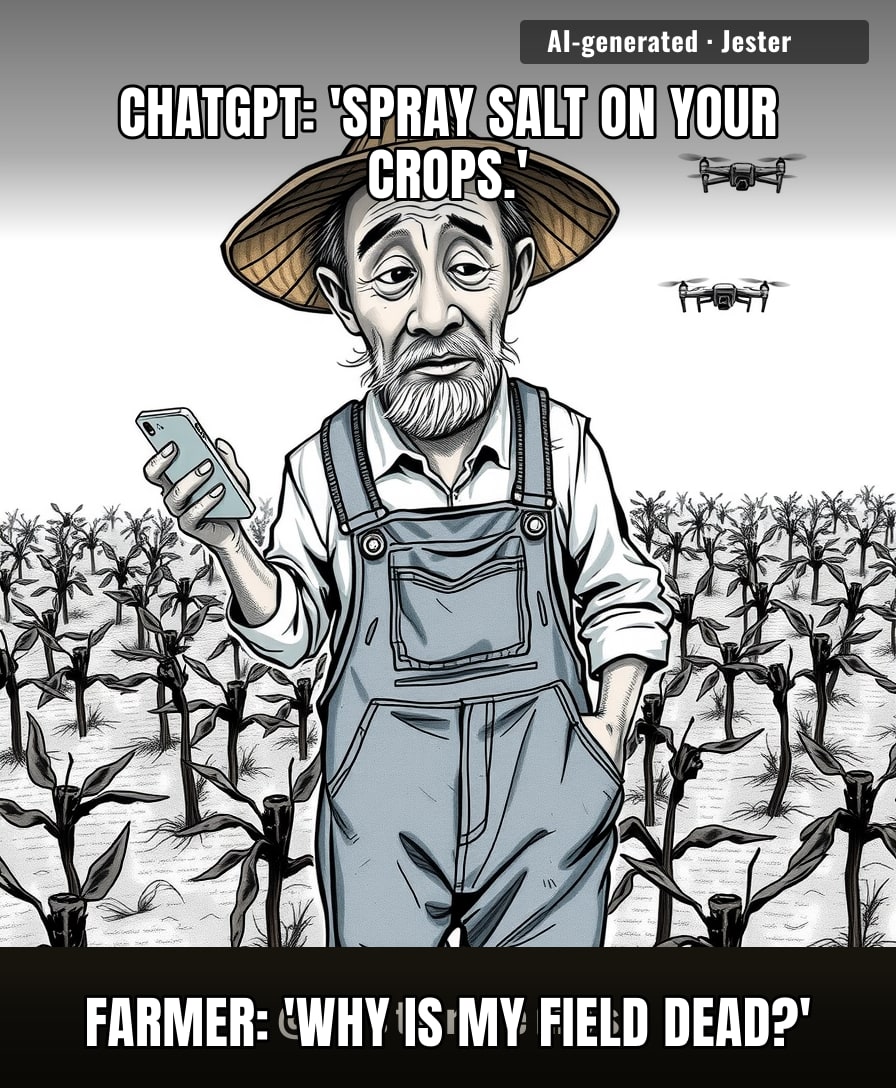 AI is great for writing poems about farmers, but for actual farming advice it's about as useful as a scarecrow with a podcast.