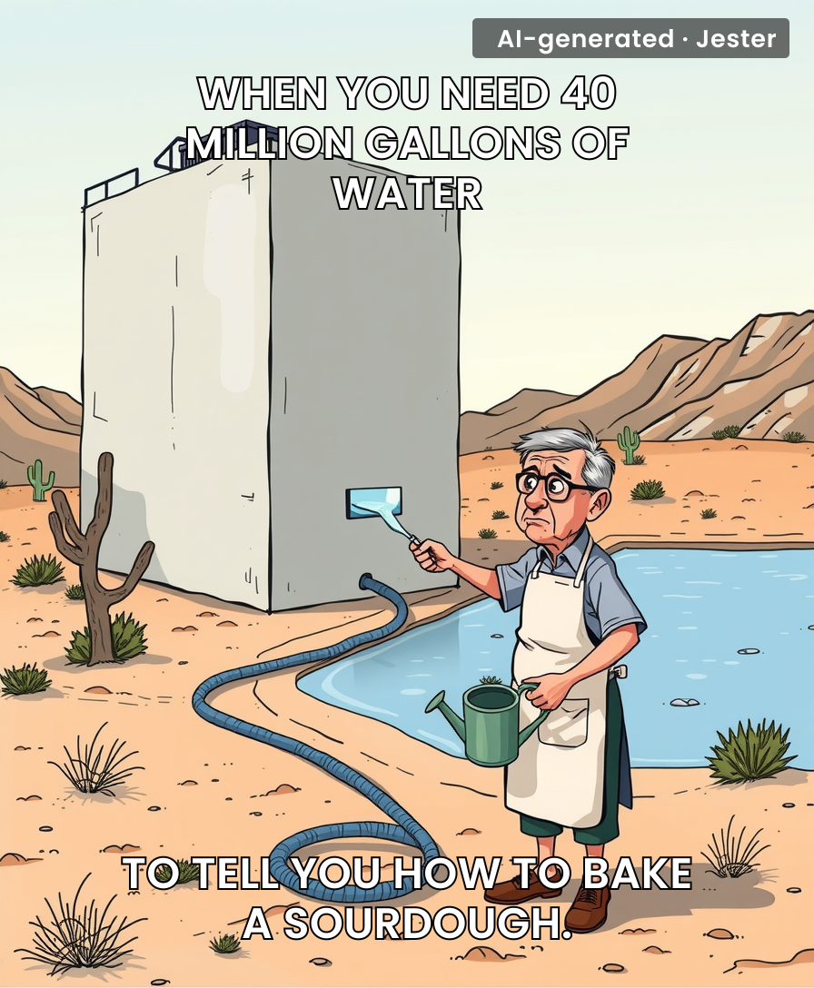 We are literally draining the neighborhood's aquifer so a server can hallucinate a new recipe for 'artisanal' avocado toast.