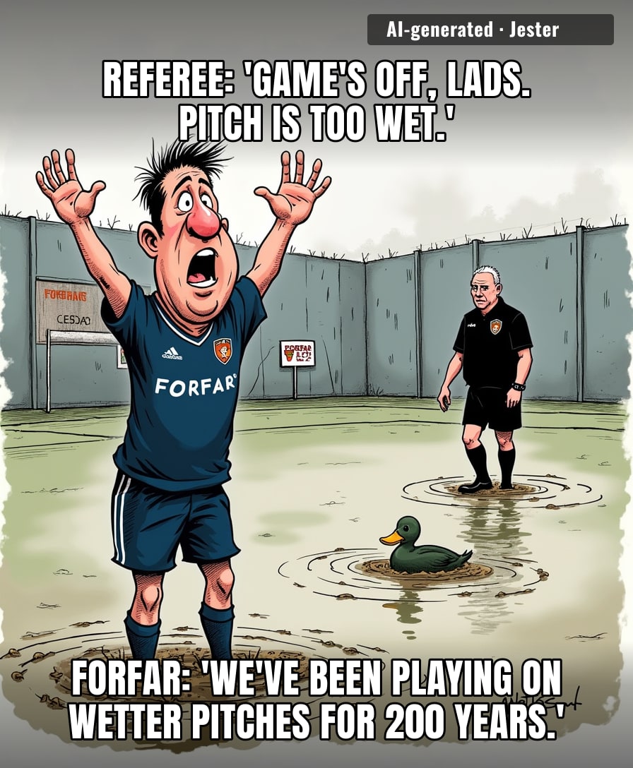 Forfar Athletic fans knew the match was doomed the moment the referee didn't arrive in a tractor.