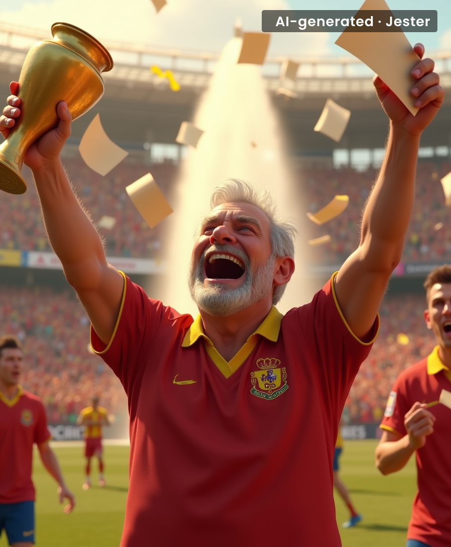 Luis de la Fuente thanked everyone, even the guy who spilled his beer during the penalty kick.