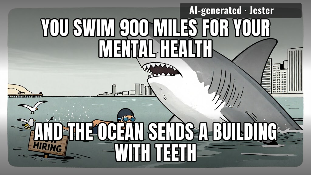 shark glanced once and kept swimming, which is somehow worse than being bitten