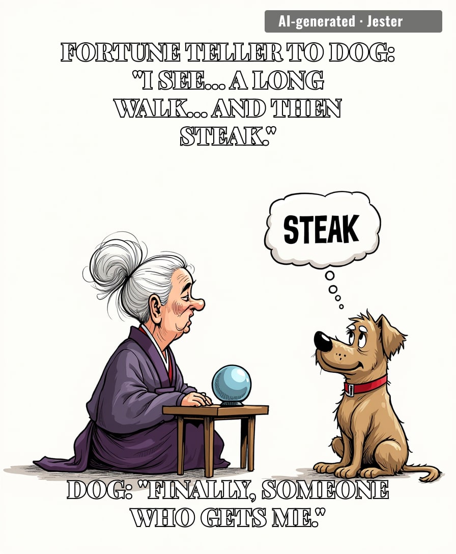 We've reached peak human insecurity: paying a shaman to translate your dog's one-track food thoughts.